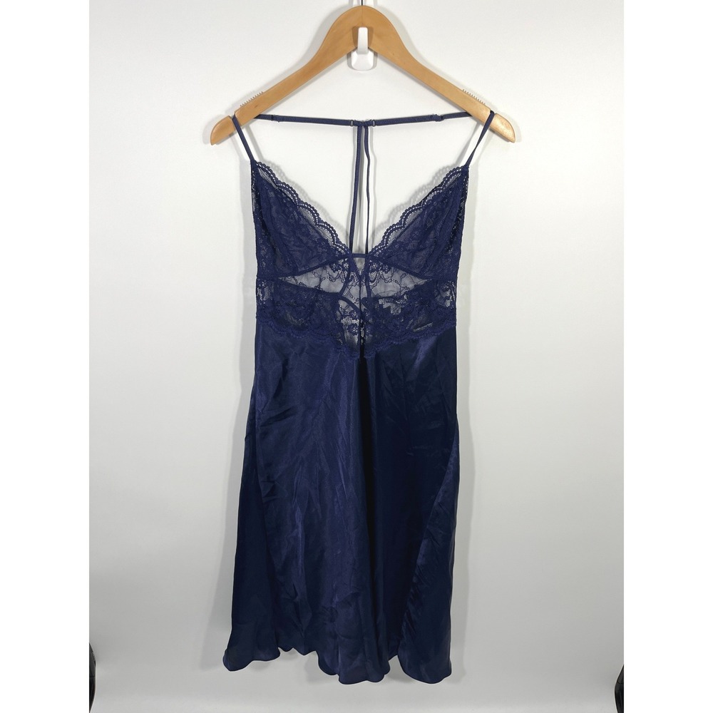 Vintage Womens Babydoll Slip Dress XL Purple Lace‎ Sheer Fairy Festival Concert